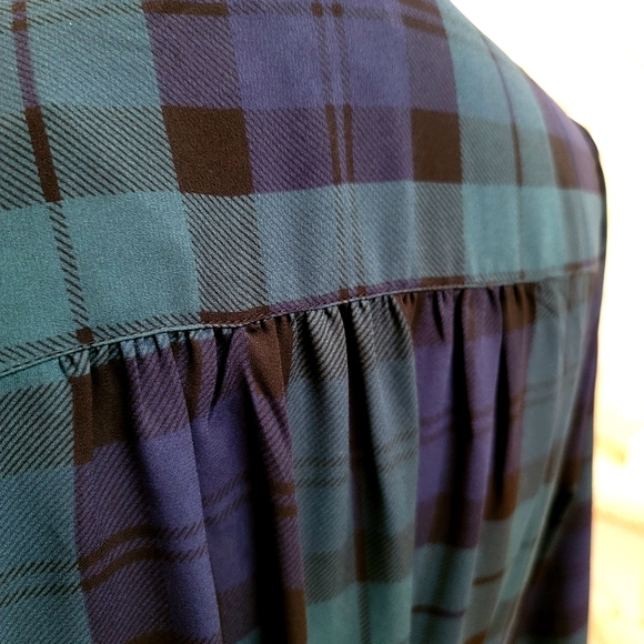 🆕️ J Crew Blackwatch Tartan Plaid Bow Top Green - Picture 6 of 8